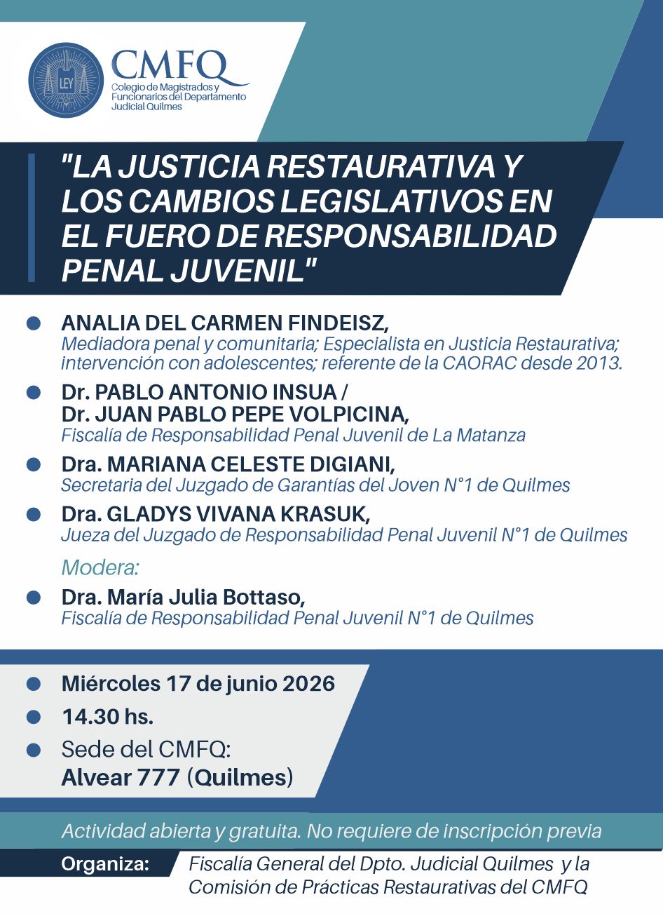 Jornada sobre Justicia Restaurativa y los cambios legislativos en el FRPJ 